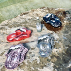 4 Rolling Stones Lips Inflatable Drink Holders - Adults