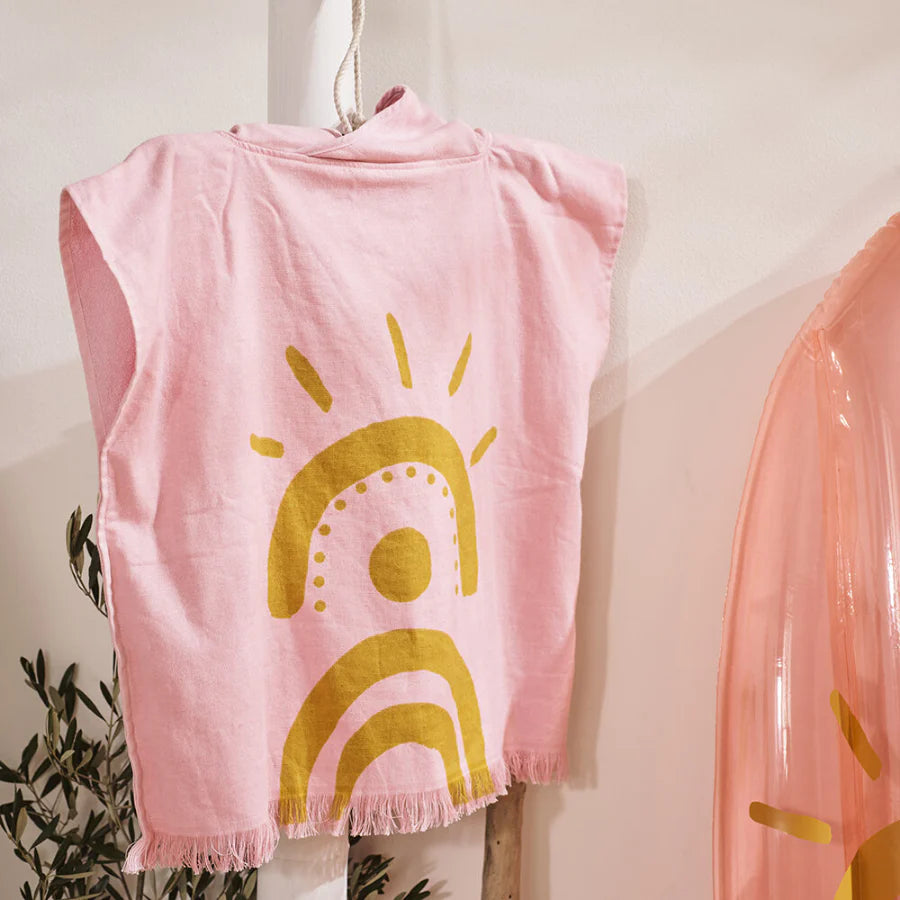 Poncho De Plage Desert Palms - Rose Poudré - Enfants