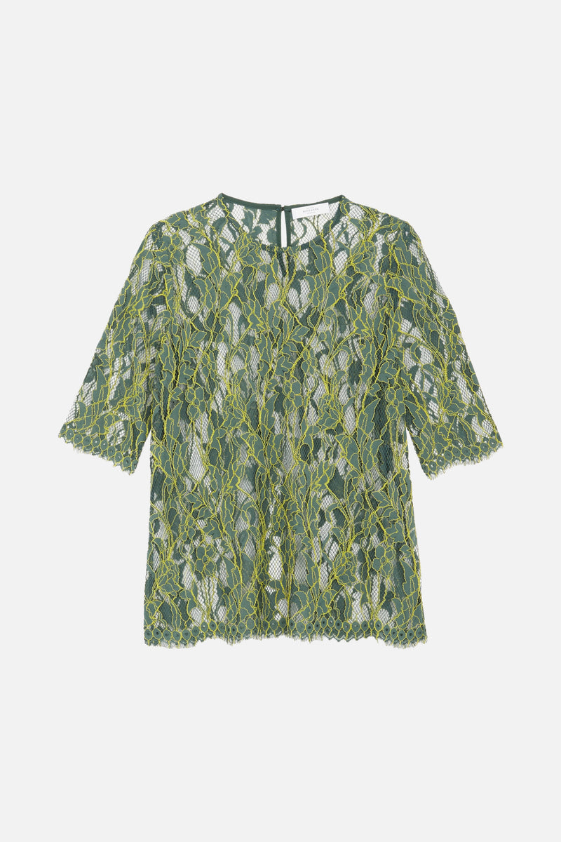 Top de encaje marcial - Verde