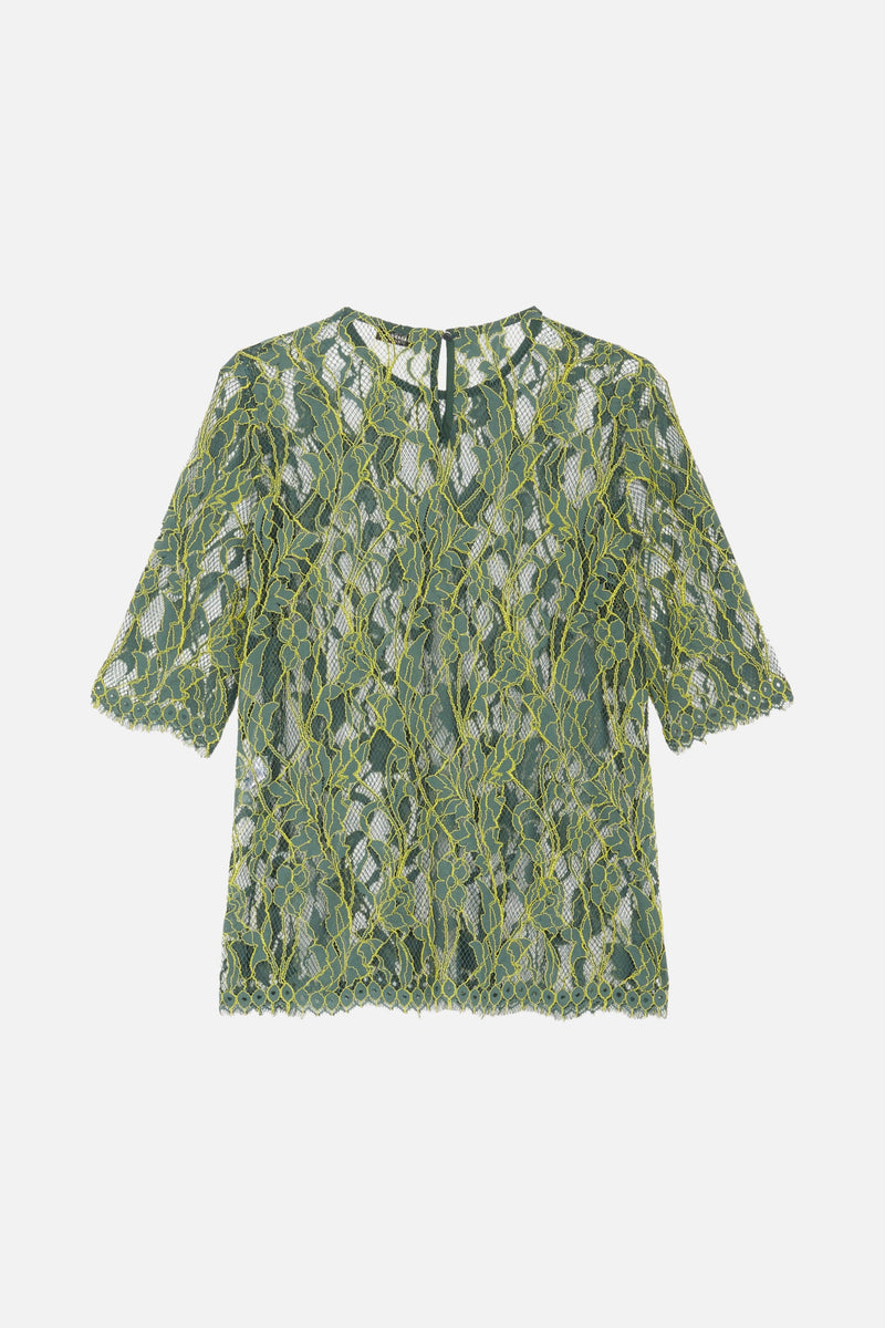 Top de encaje marcial - Verde