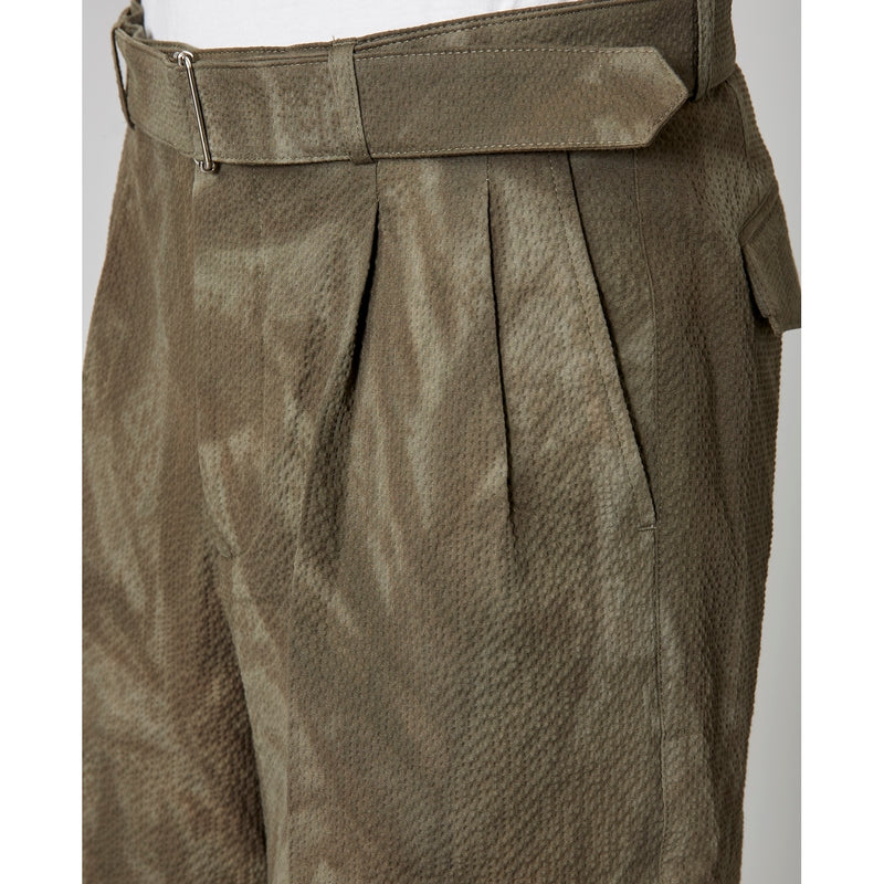 Short Luigi Shrt Itl Co Seer Tie Dye - Olive