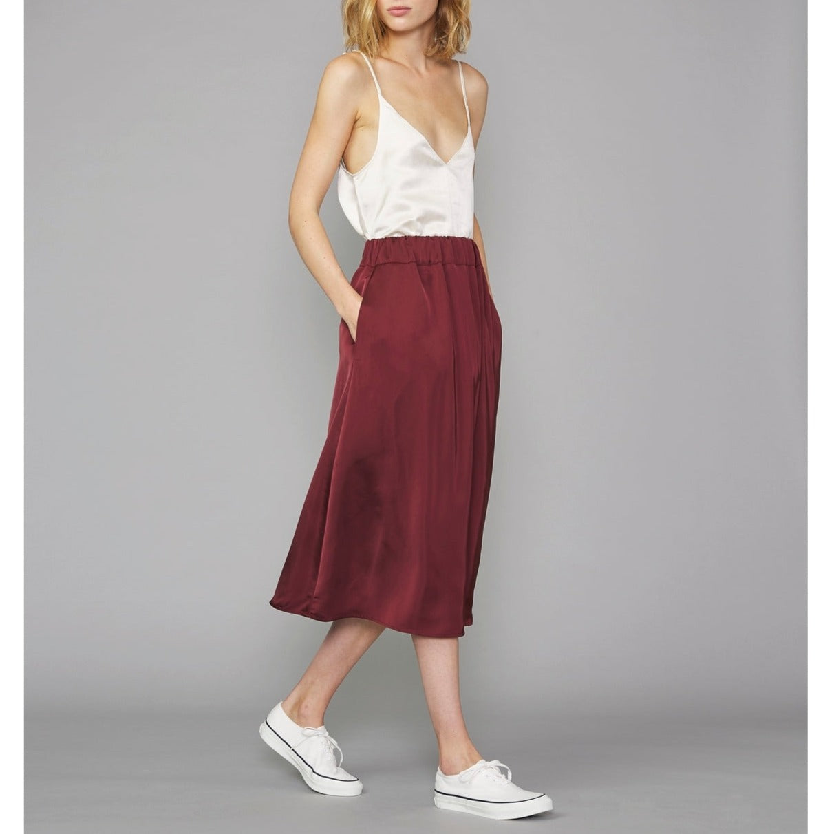 Irena Skirt - Burgundy - Women's