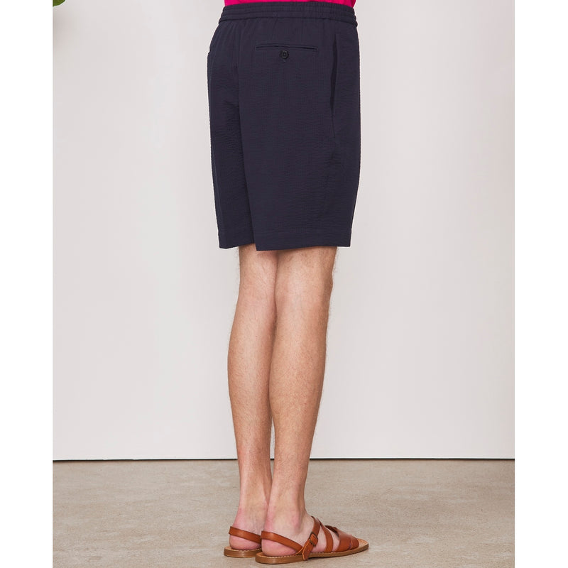 Short Phil Short Co Seersucker - Navy