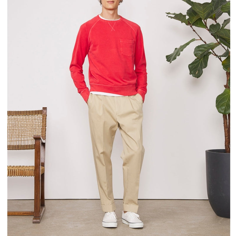 Sweat Chris Ls Pgmt Dye Fleece - Poppy Red