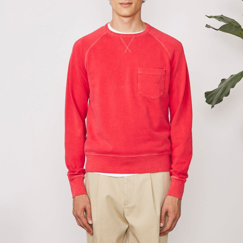 Sweat Chris Ls Pgmt Dye Fleece - Poppy Red