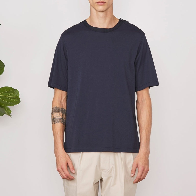 Tee Shirt Armin Ice Touch Contrst Collar - Dark Navy