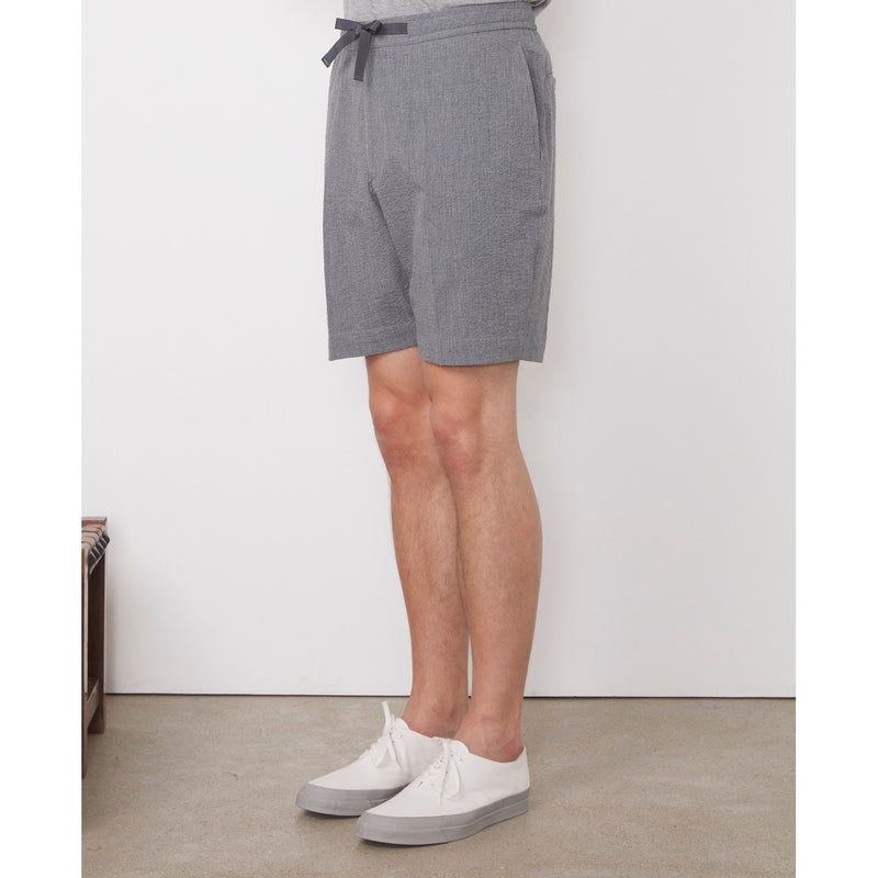 Short Phil Sht Itl Cot Seersucker - Mid Grey