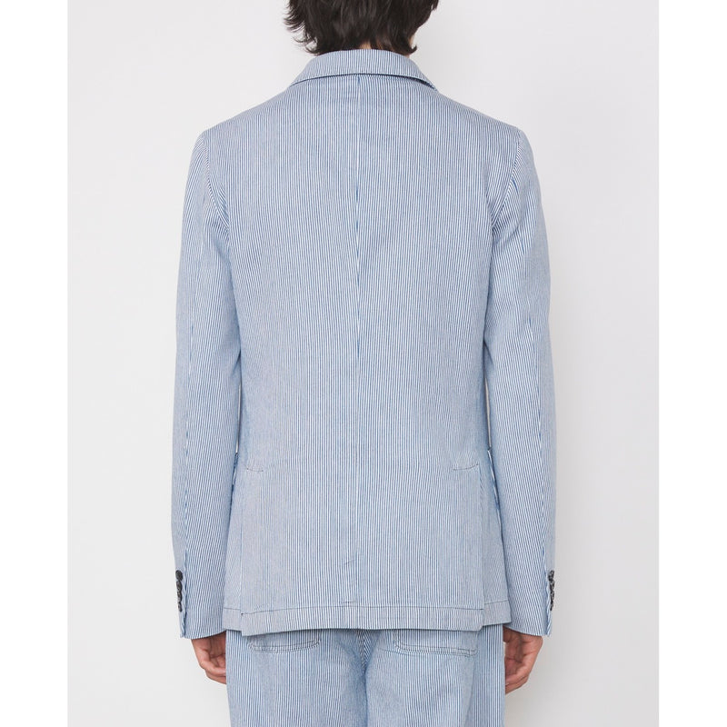 Tlg Veste Leon Jkt Jap Cot Hemp Hickory - White/Indigo