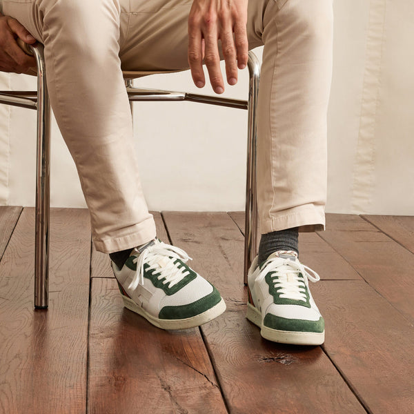 White & Khaki Hazel Trainers - Unisex