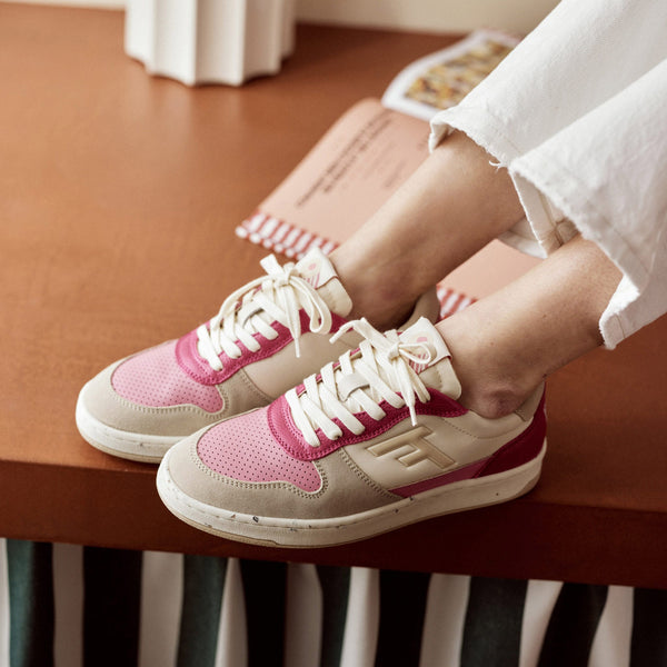 Low Ecru & Pink Alder Trainers - Women
