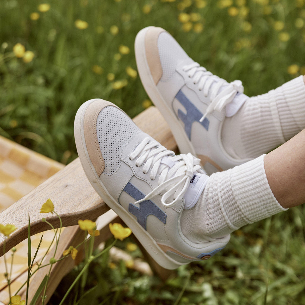 Zapatillas Bajas Blancas, Beige & Azules Hazel - Mixto