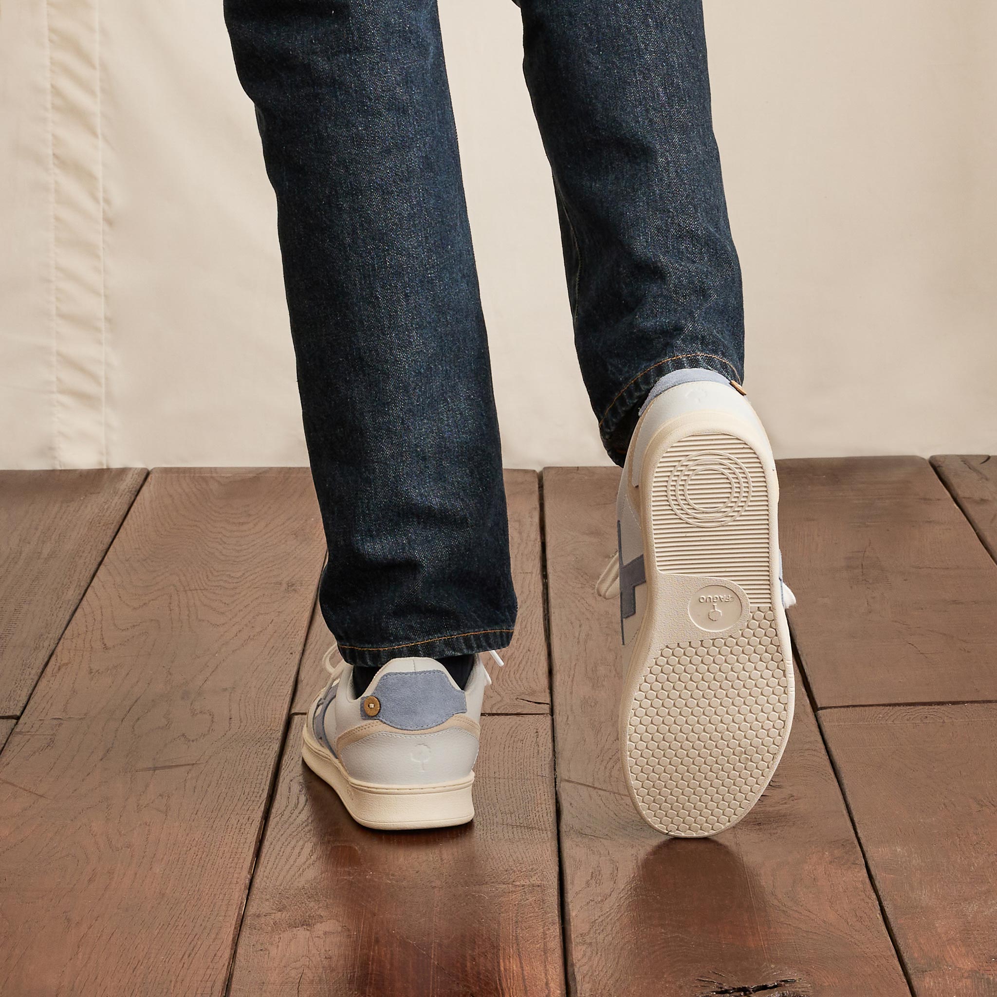 Zapatillas Bajas Blancas, Beige & Azules Hazel - Mixto