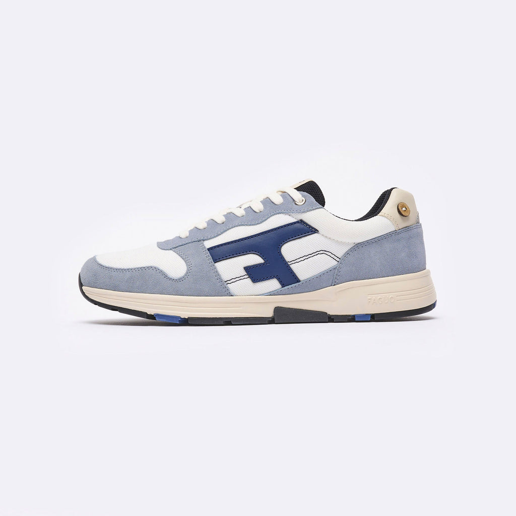 White & Blue Running Shoes Olive - Men