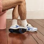 White & Blue Running Shoes Olive - Men
