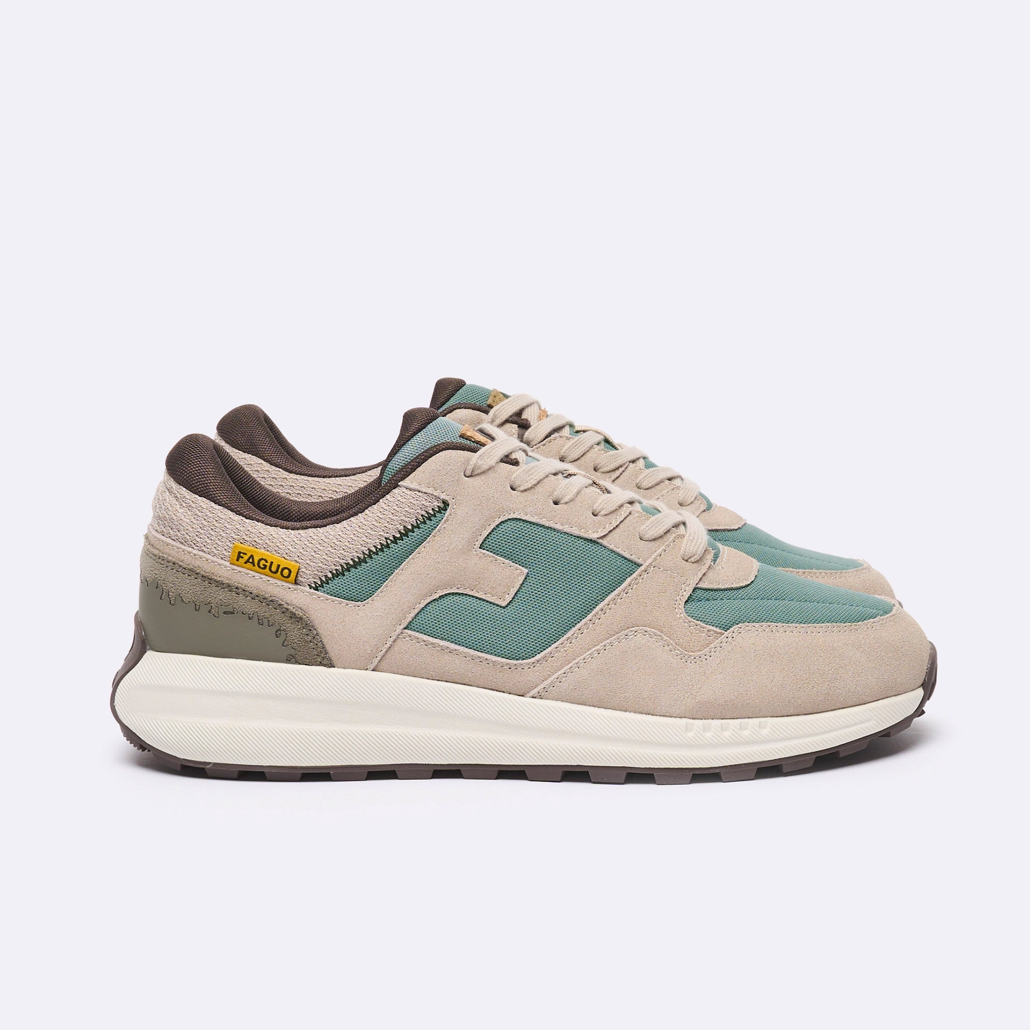 Beige & Light Blue Limwood Running Shoes - Men