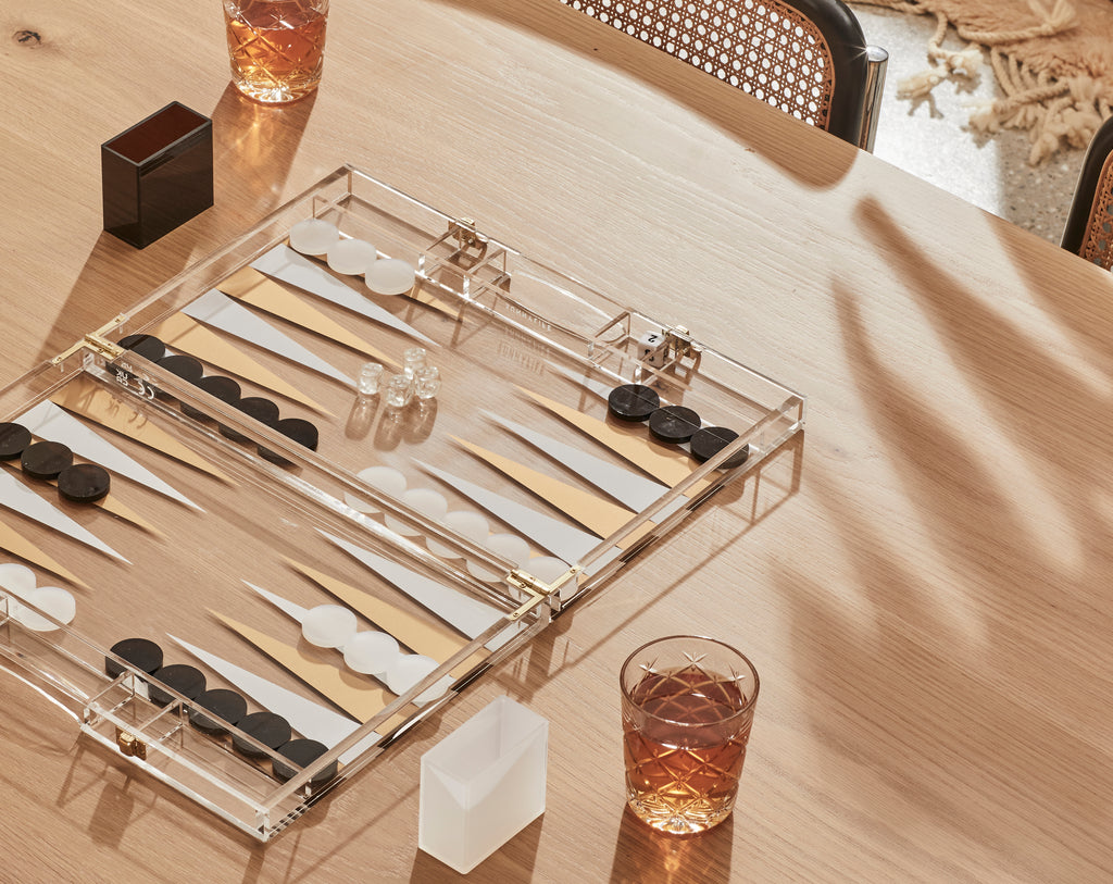 Jeu De Société Backgammon En Lucite