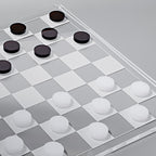 Juego de damas y ajedrez Crystal Lucite - Marrón y transparente