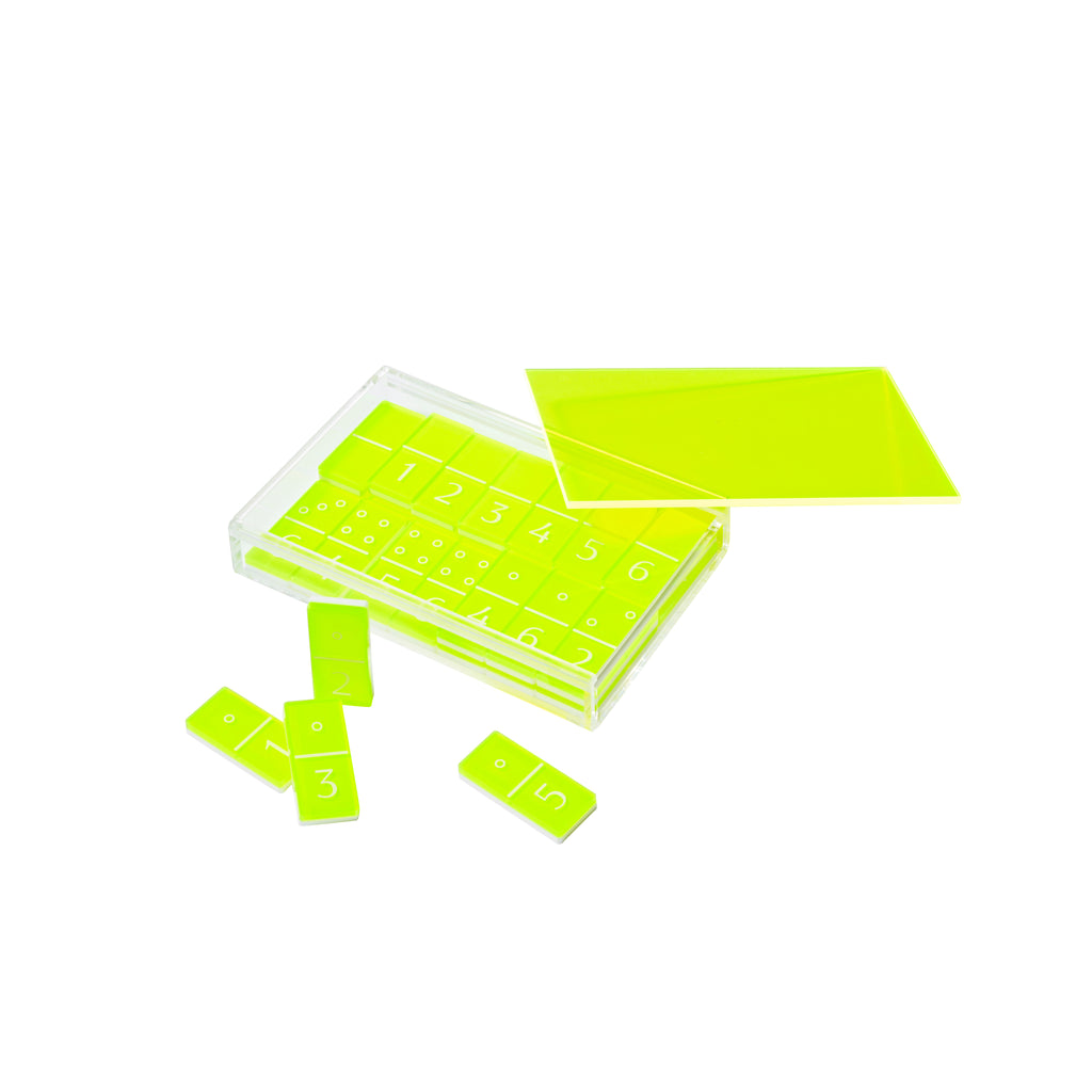 Juego de dominó Crystal Lucite - Amarillo