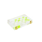 Juego de ajedrez y damas de viaje Crystal Lucite - Amarillo y transparente