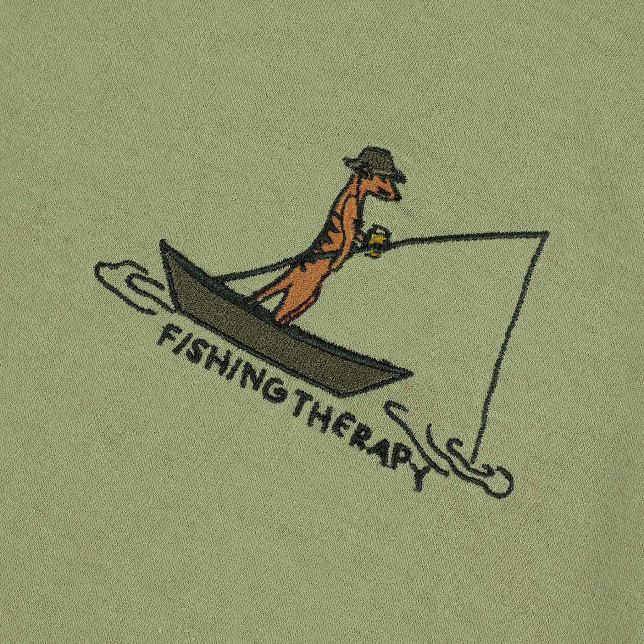 Olive Green Embroidery No Pressure T-Shirt Arcy - Men