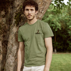 Olive Green Embroidery No Pressure T-Shirt Arcy - Men