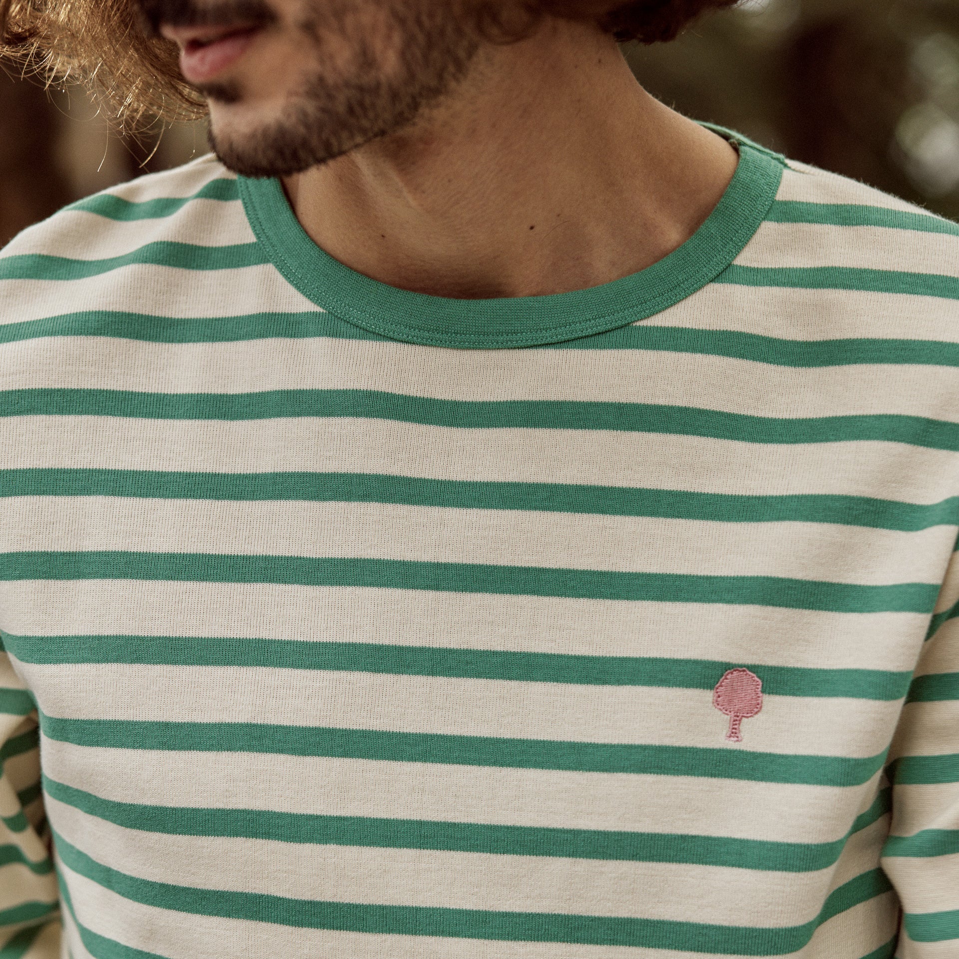 Ecru & Green Aubrac T-Shirt - Men