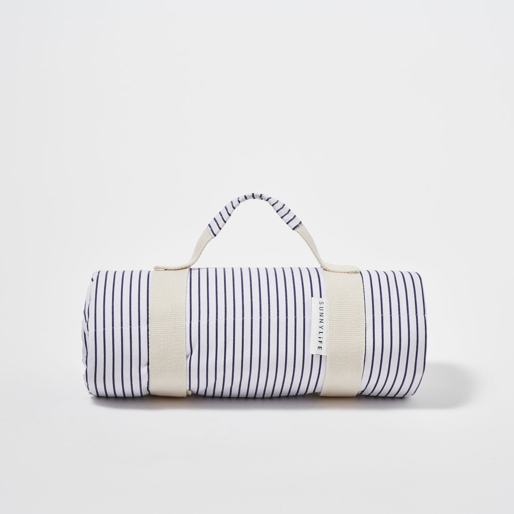 Picnic Tablecloth - Beige and Brown Striped