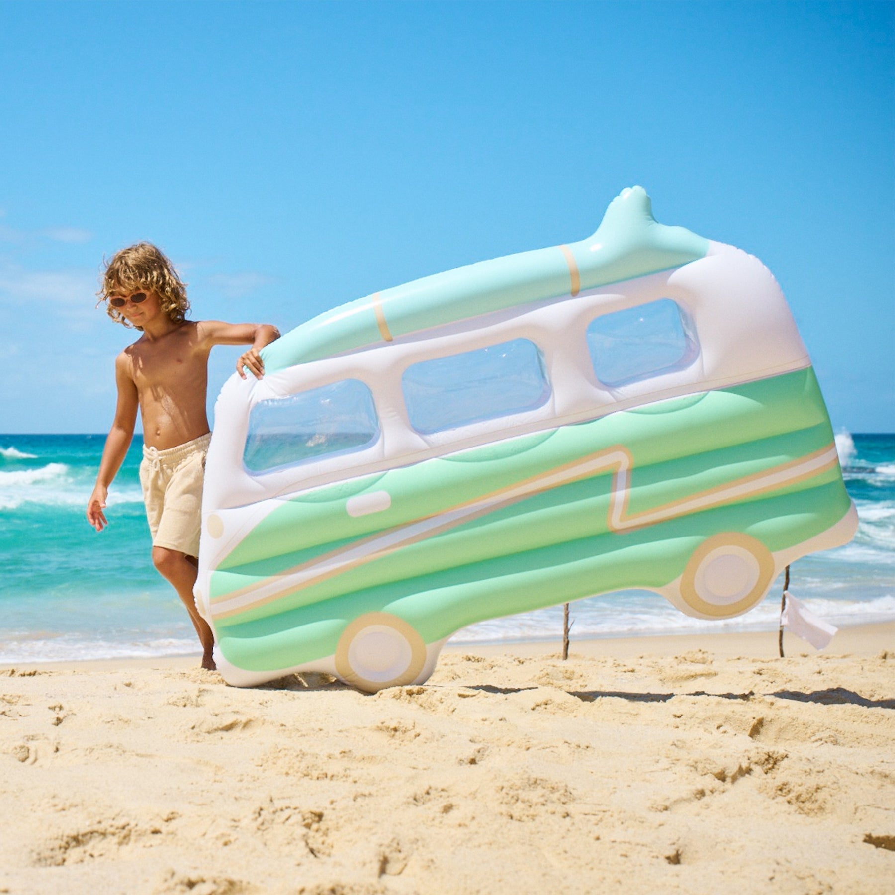 Matelas Flottant Van Campervan Adulte - Imprimé Fond Vert