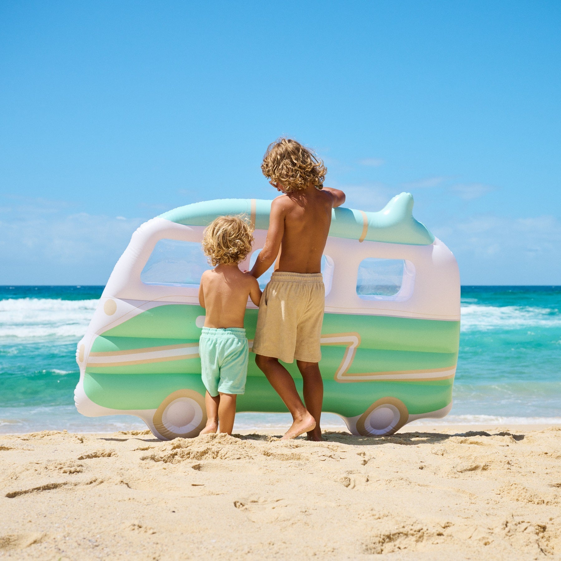 Matelas Flottant Van Campervan Adulte - Imprimé Fond Vert