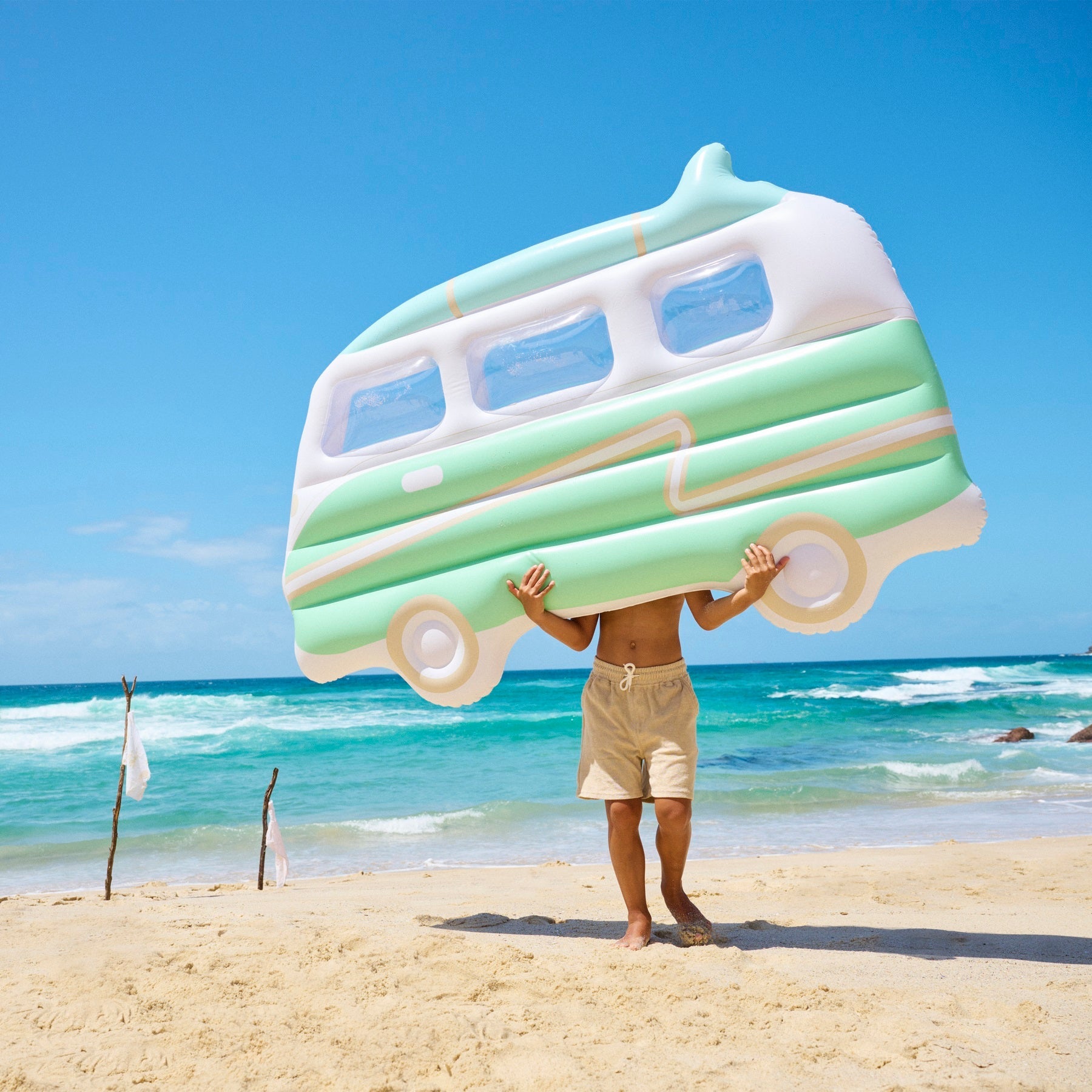Matelas Flottant Van Campervan Adulte - Imprimé Fond Vert