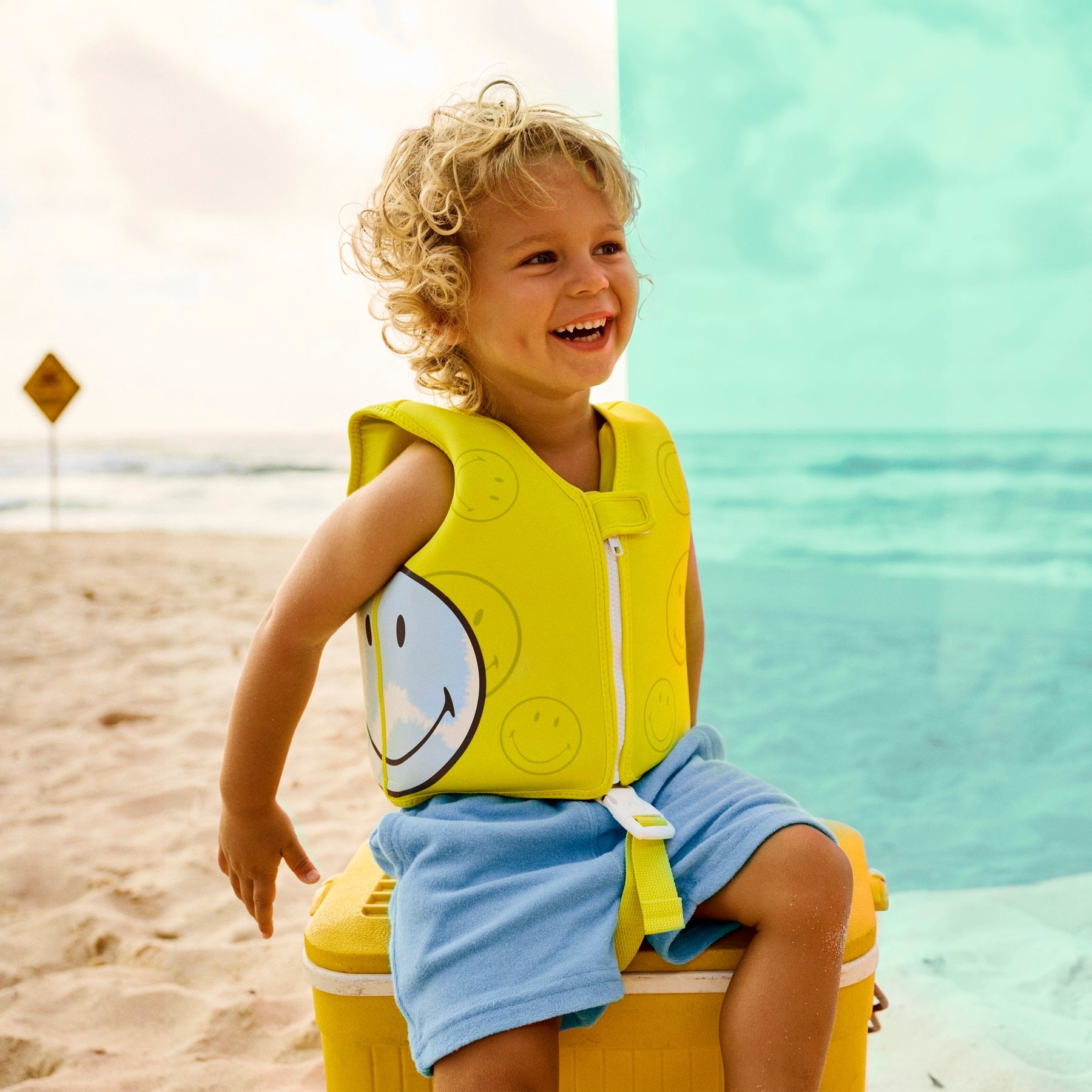 Gilet De Natation Smiley - Jaune