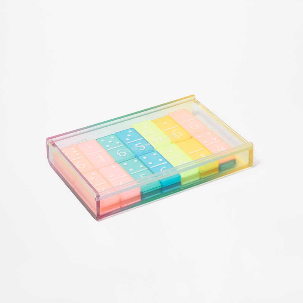 Lucite Crystal Domino Game - Multicolor