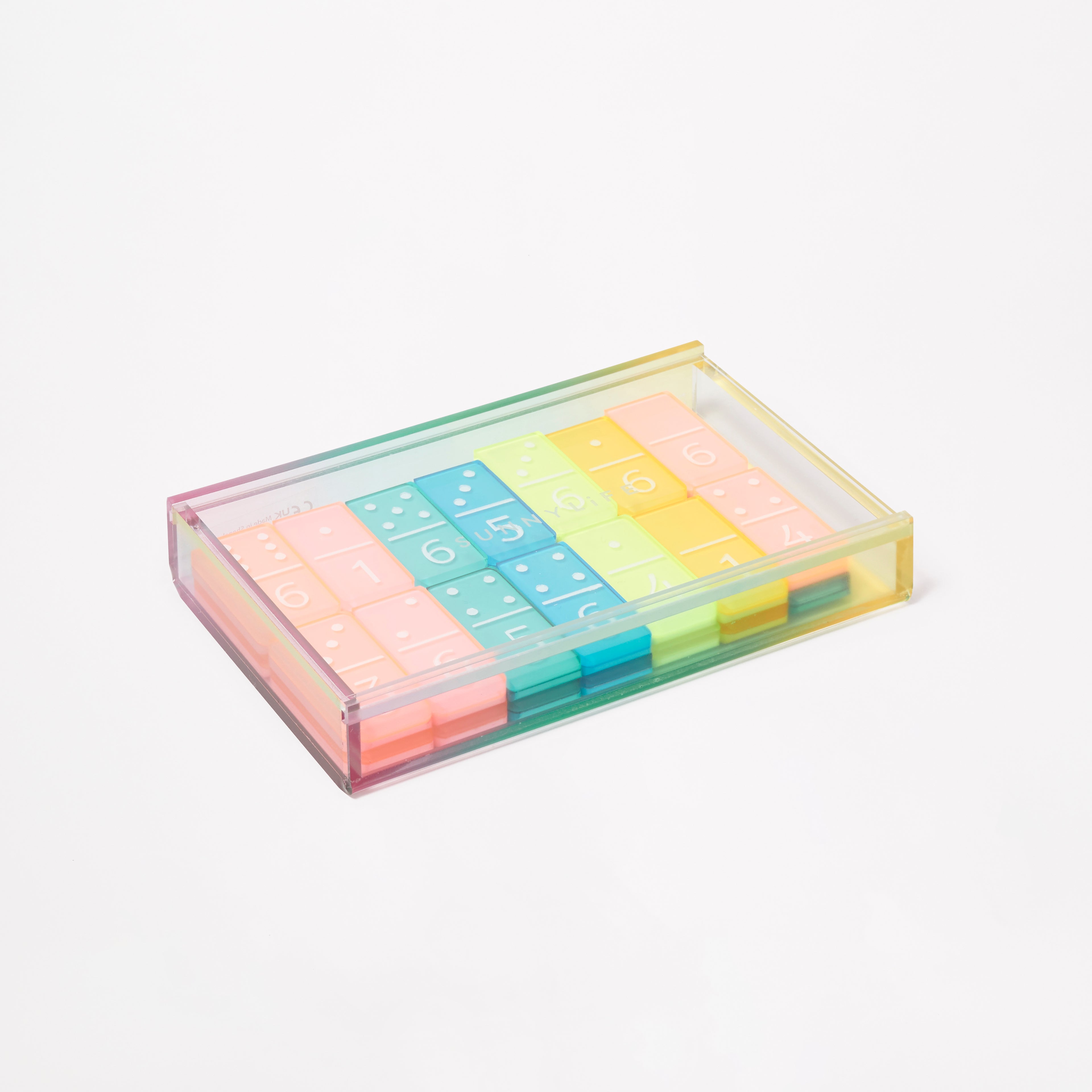 Lucite Crystal Domino Game - Multicolor