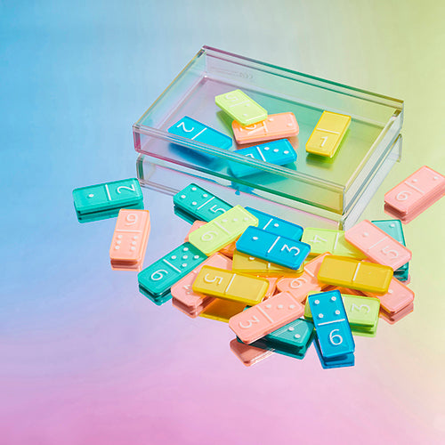 Lucite Crystal Domino Game - Multicolor