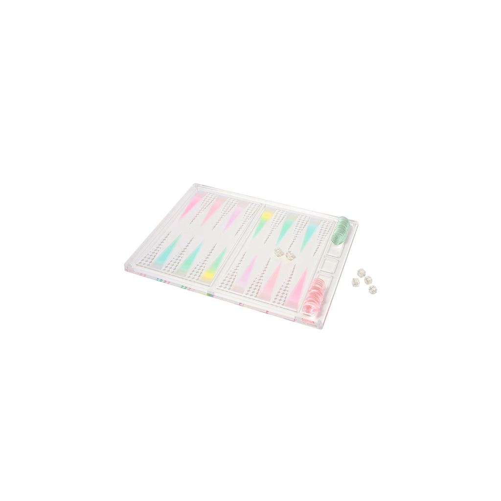 Lucite Crystal Backgammon Board - Multicolor