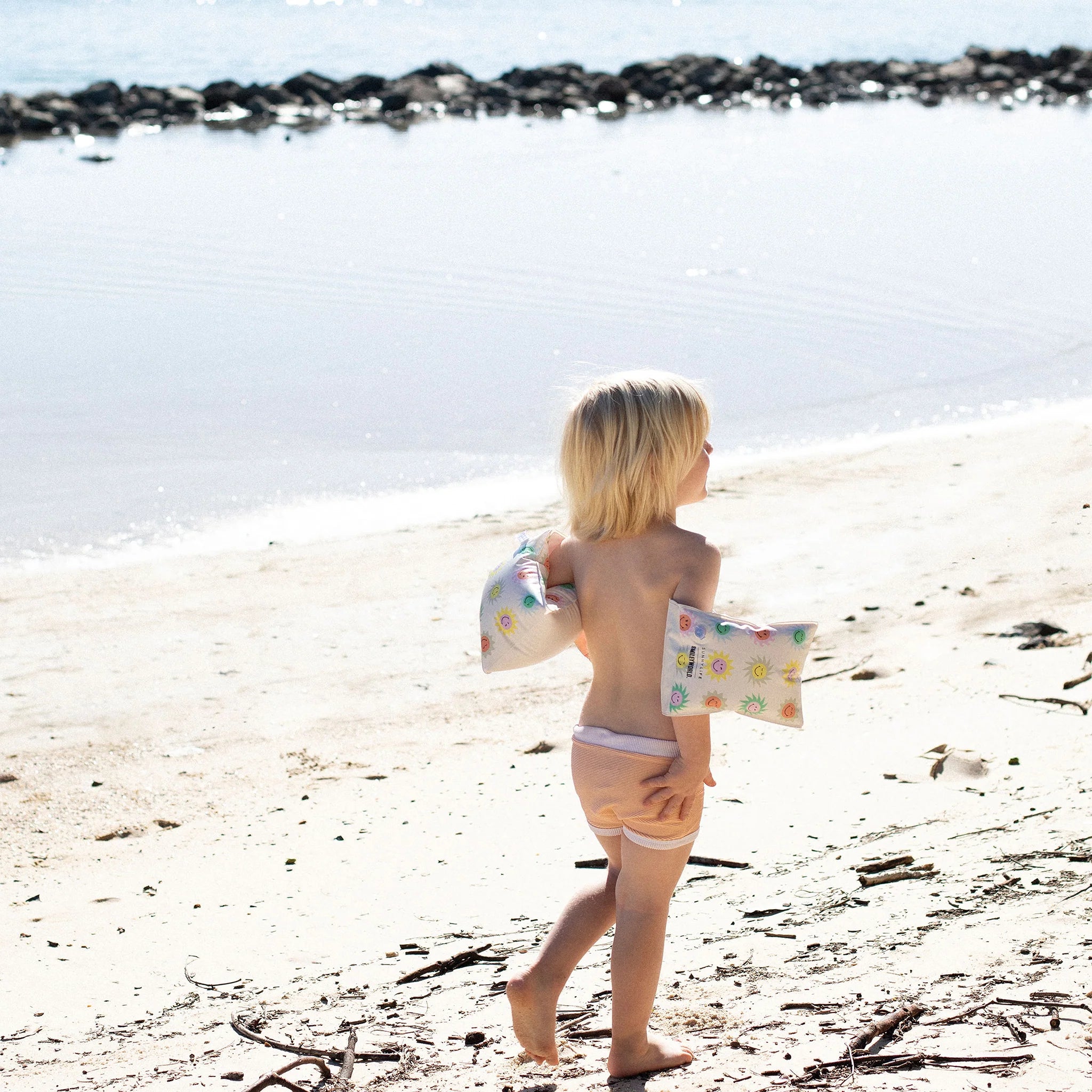 Smiley World Sol Sea Armbands - White Background Print