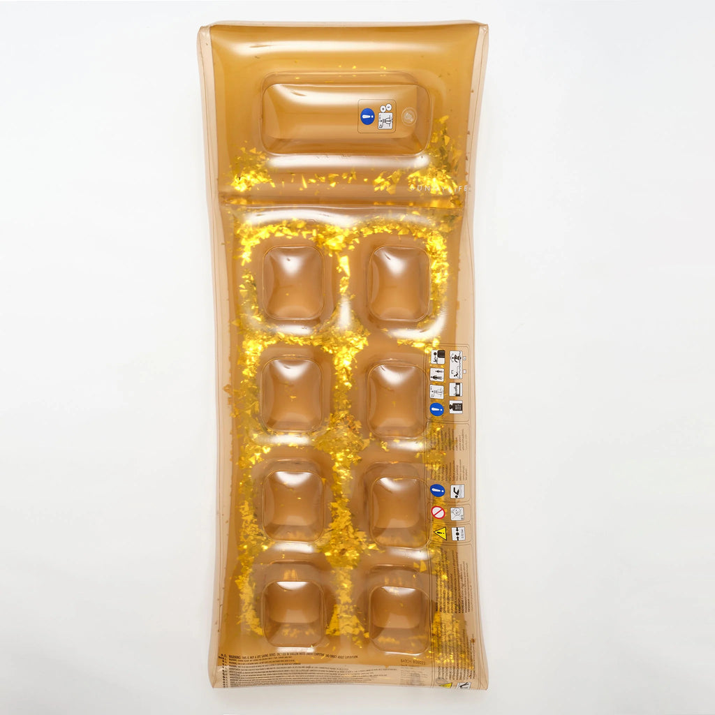 Adult Disco Floating Mattress - Glitter Gold