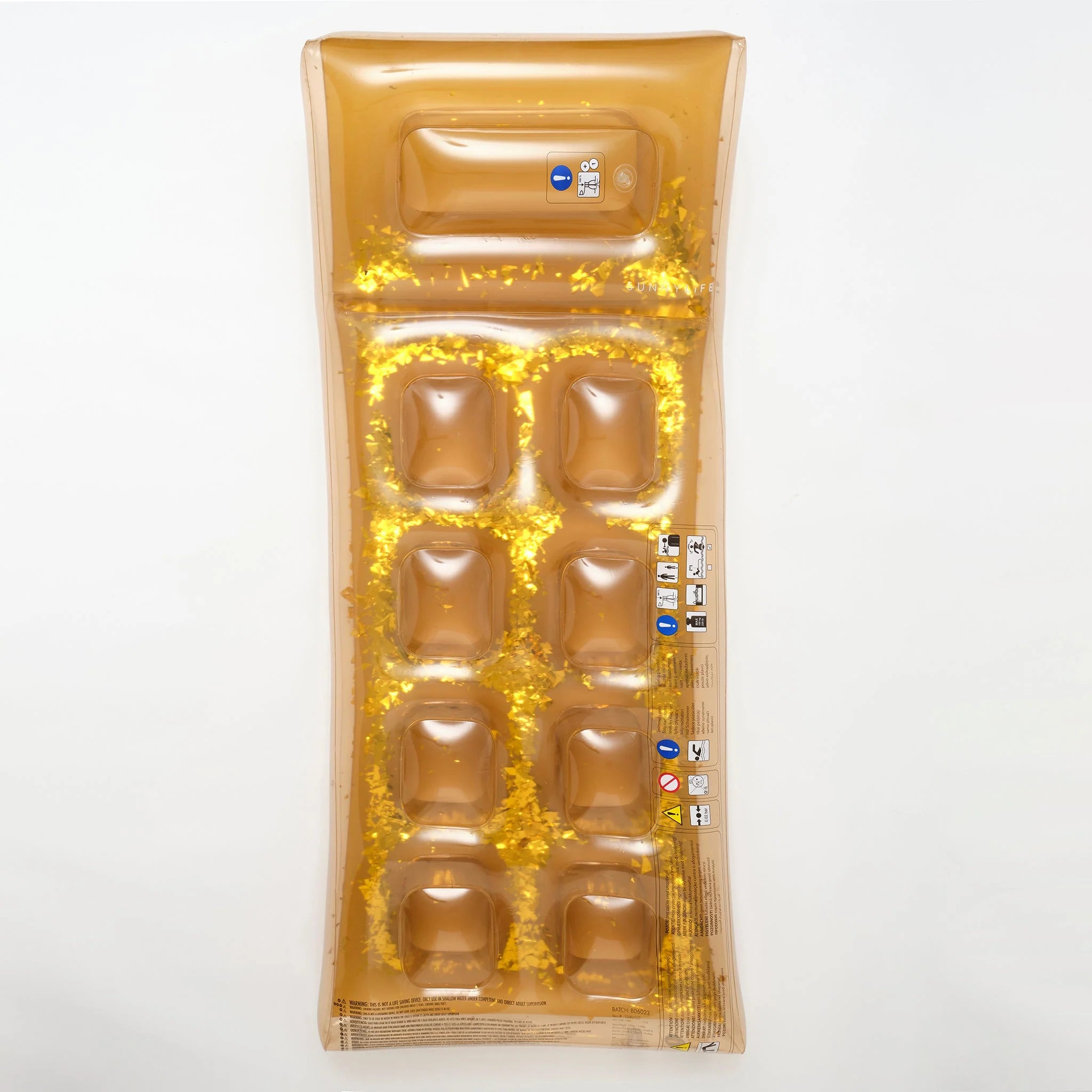 Adult Disco Floating Mattress - Glitter Gold