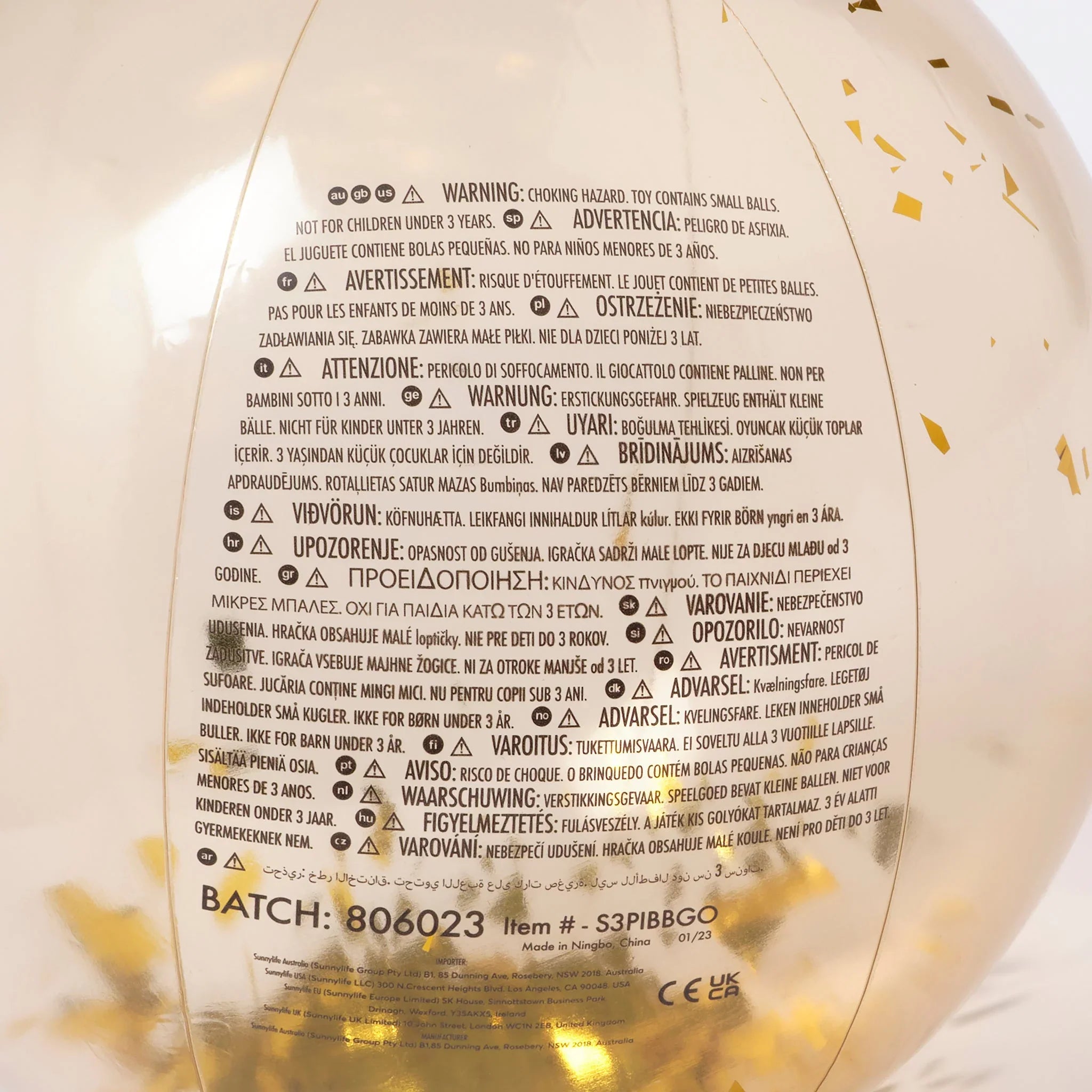 Ballon Gonflable Disco - Or Paillettes