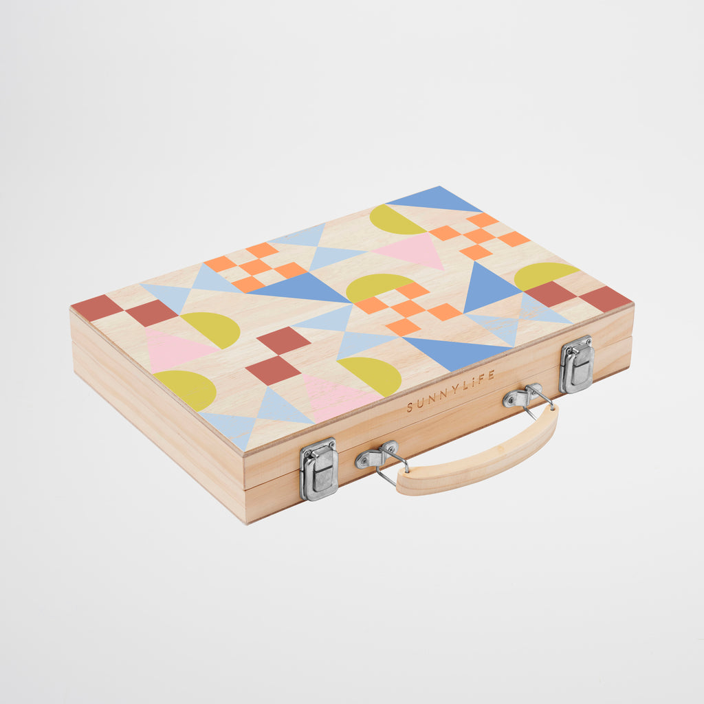Juego de Backgammon de Madera - Impresión Fondo Marrón