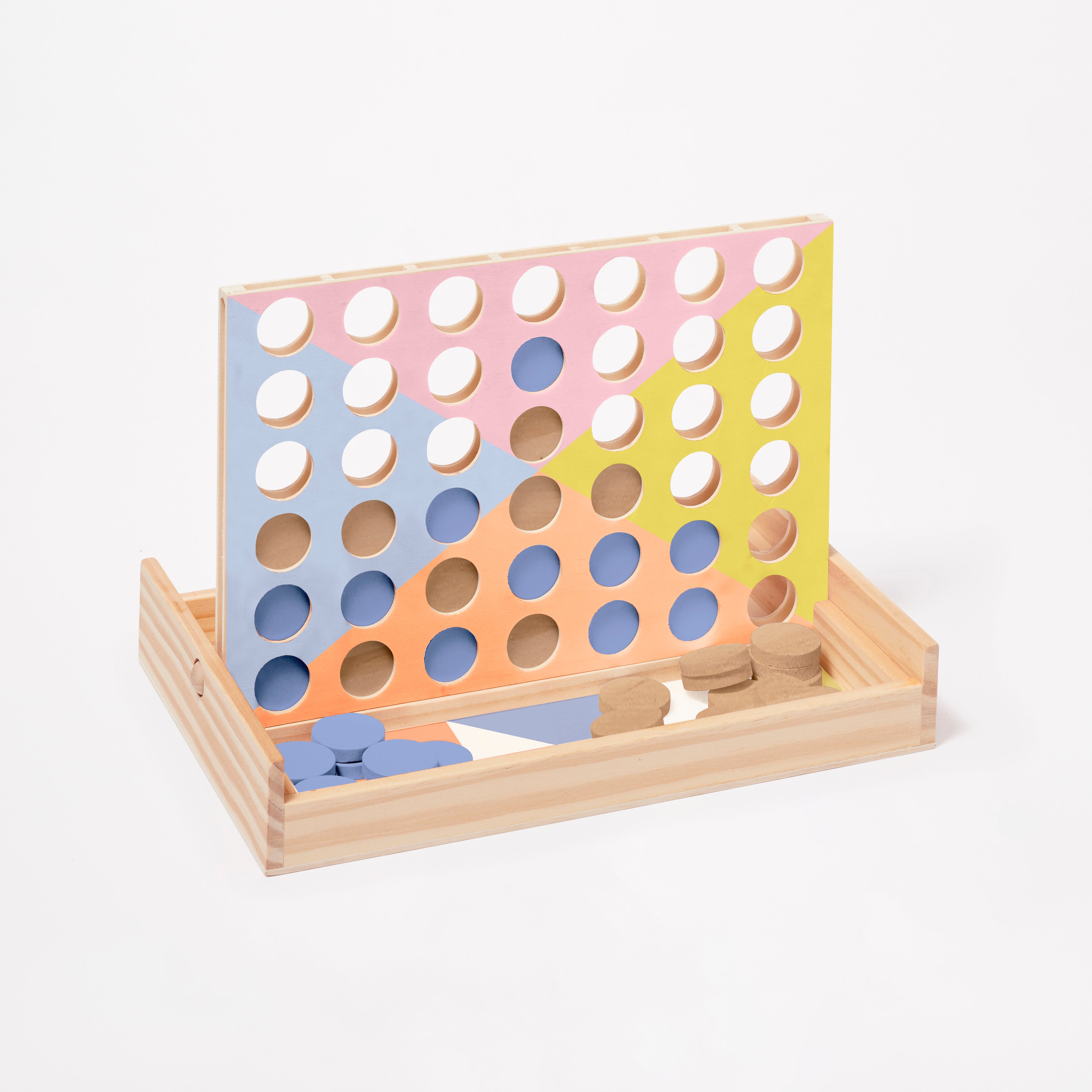 Juego de Viaje de Madera 4 en 1 - Estampado Rojo y Blanco