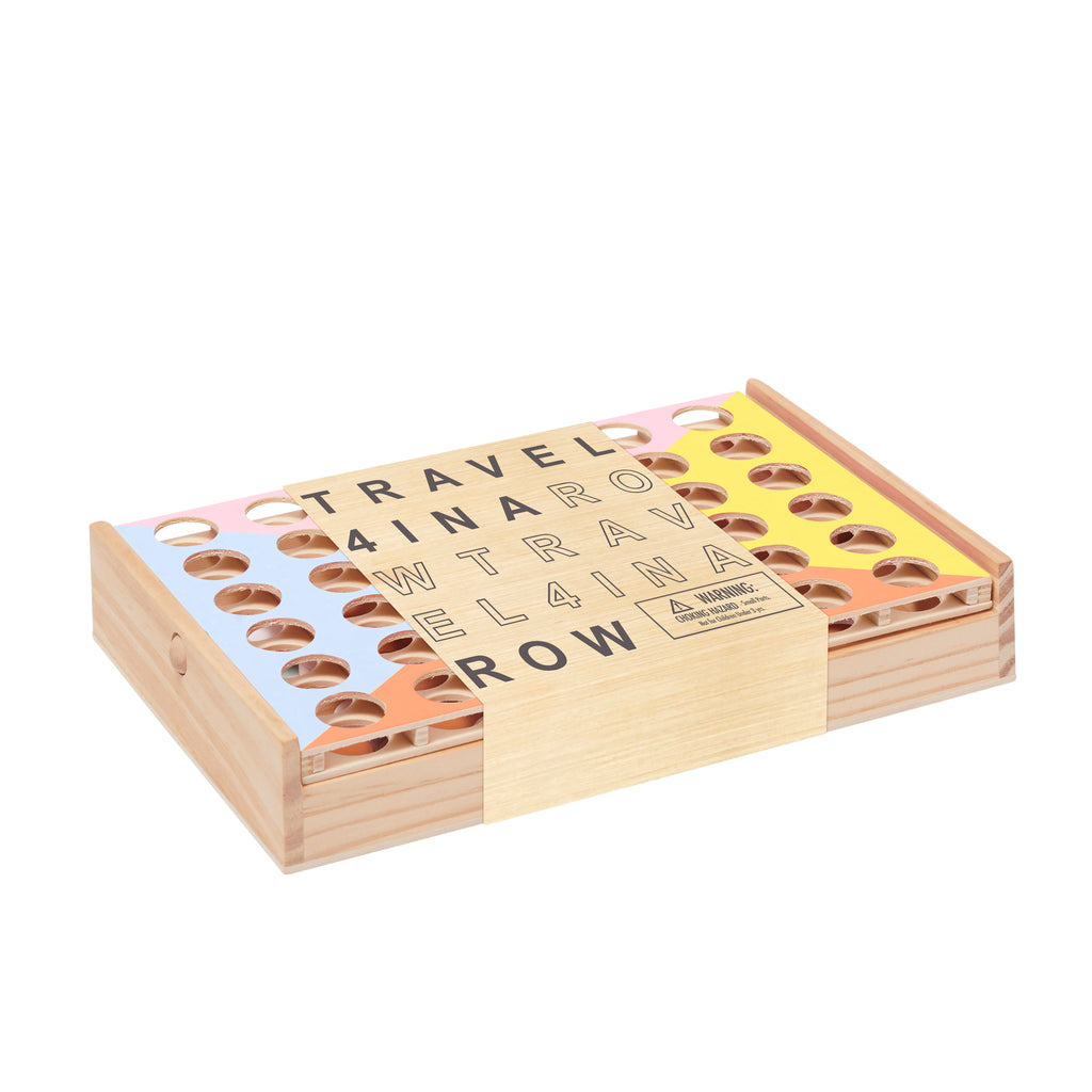 Juego de Viaje de Madera 4 en 1 - Estampado Rojo y Blanco