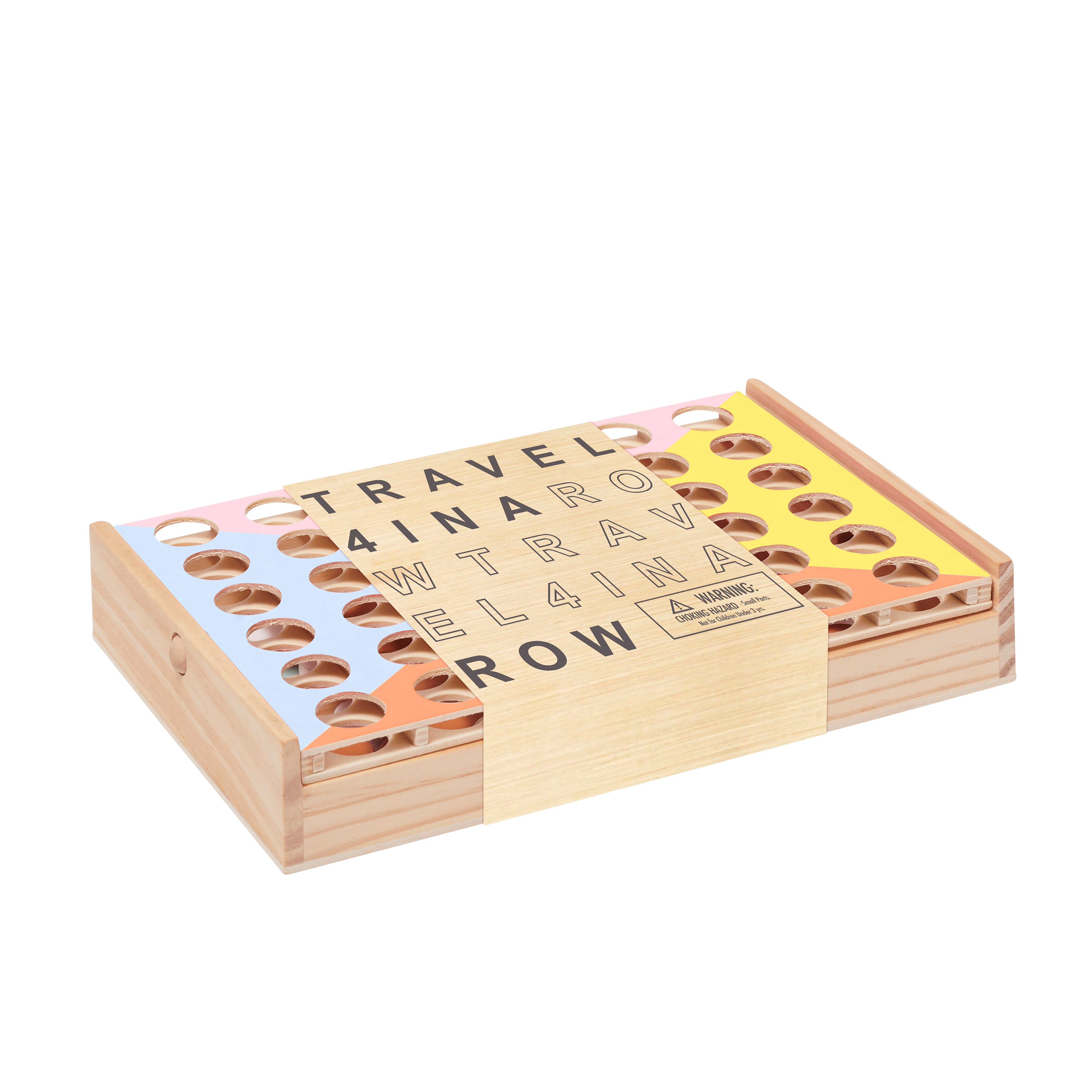 Juego de Viaje de Madera 4 en 1 - Estampado Rojo y Blanco