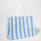 Bolso Tote De Playa - Azul Medio Crema