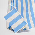 Bolso Tote De Playa - Azul Medio Crema
