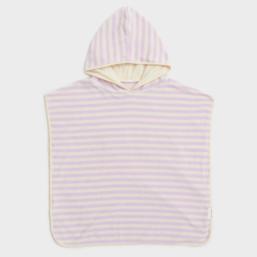 Children's Hooded Towel with Soft Lilac Swan Princess Pattern
