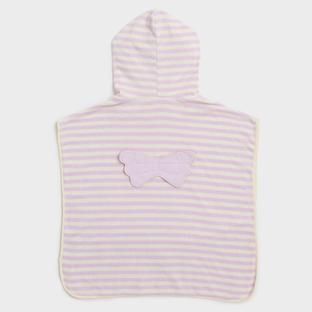 Children's Hooded Towel with Soft Lilac Swan Princess Pattern