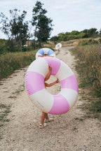 Anneau De Piscine Tube Bubblegum - Rayures Roses