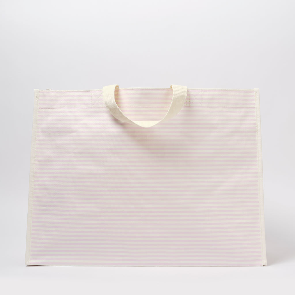 Bolso tote de playa Lazy Days - Rayas rosas