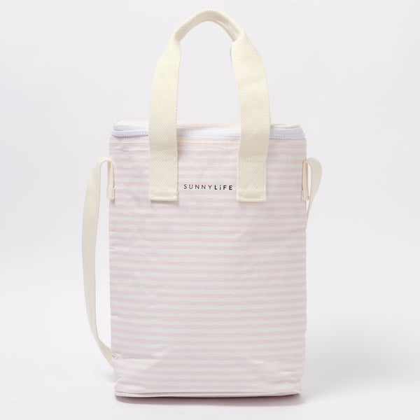 Lightweight Insulated Bag With Pink Stripes Lazy Days